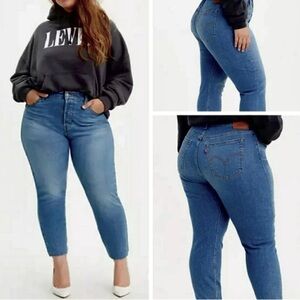 Levi’s 22W Wedgie Skinny Jeans Womens High Rise Stretch Plus Size Button Fly